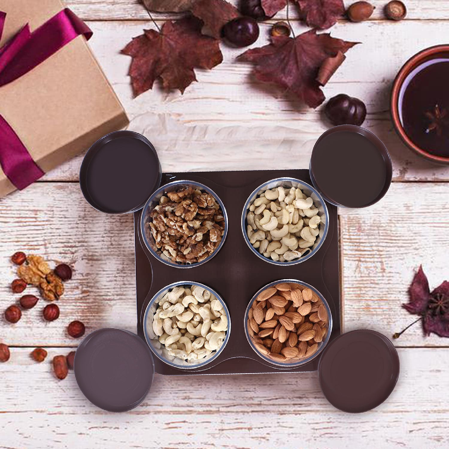 5550 Airtight Plastic 4 Pc Storage Container Set, With Tray Dry Fruit Plastic Storage Container Tray Set With Lid & Serving Tray For Kitchen 5550 Airtight Plastic 4 Pc Storage Container Set, With Tray Dry Fruit Plastic Storage Container Tray Set With Lid & Serving Tray For Kitchen